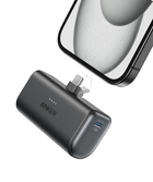 Універсальна батарея Anker Nano Power Bank із вбудованим складаним роз’ємом USB C 22.5W 5000 mAh для iPhone 15 / 16 / 17 Series (A12310) Black Stone
