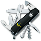 Швейцарський ніж Victorinox CLIMBER UKRAINE 91мм/14 функцій, чорні накладки, Україна ЄС