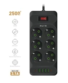 Фільтр-подовжувач AURA Energy 6+4 USB-A + 2 USB-C (PD) 2M Black