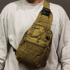 Тактический армейский рюкзак 6л, (28х18х13 см) Oxford 600D, B14, Песок - изображение 14