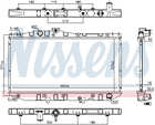 Радіатор охолодження двигуна NISSENS 64713 Toyota Camry 1640074120, 1640003010, 1640074200