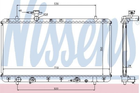 Радиатор охлаждения двигателя NISSENS 64166A Suzuki Liana 1770054G10, 1770054G10A00