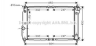 Радиатор охлаждения двигателя AVA COOLING DWA2067 Chevrolet Aveo 96536525, 96444386, 96536669