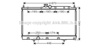 Радиатор охлаждения двигателя AVA COOLING MT2199 Mitsubishi Lancer MR497740, MR968856, MR968857