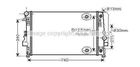 Радіатор охолодження двигуна AVA COOLING MSA2460 Mercedes Vito 6395011201, 6395010701, A6395010701