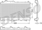 Радиатор охлаждения двигателя DENSO DRM36015 Subaru Legacy, Outback 45119AJ020