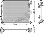 Радиатор охлаждения двигателя DENSO DRM46064 Nissan Qashqai; Renault Kadjar, Espace 214104EB0A, 214104EB1A, 214101809R