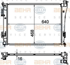 Радиатор охлаждения двигателя HELLA 8MK376735251 Hyundai I40 253103Z250