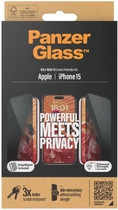 Захисне скло Panzer Glass Ultra-Wide Fit Privacy для Apple iPhone 15 Black (5711724128097) - зображення 4