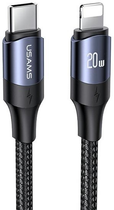 Kabel Usams U71 USB Typ-C na Lightning 2m 20 W PD Fast Charge Czarny (6958444973319) - obraz 1