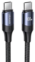 Kabel Usams U71 USB Typ-C na USB Typ-C 1.2m 100 W PD Fast Charge Czarny (6958444973333) - obraz 1