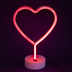 Неоновий світильник Neon Lights "Серце" Ночник декоративний настільний LED лампа (USB, 3хАА) Червоний