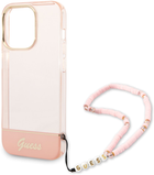 Etui plecki Guess Translucent Pearl Strap do Apple iPhone 14 Pro Max Pink (3666339064310) - obraz 2