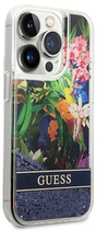 Панель Guess Flower Liquid Glitter для Apple iPhone 14 Pro Max Синій (3666339066116) - зображення 3