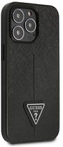 Etui plecki Guess Saffiano Triangle Logo do Apple iPhone 14 Pro Max Black (3666339065393) - obraz 3