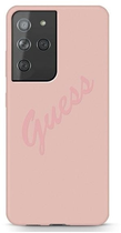 Etui plecki Guess Script Vintage do Samsung Galaxy S21 Ultra Pink (3700740496084) - obraz 1