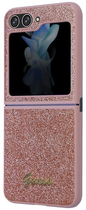 Панель Guess Glitter Script для Samsung Galaxy Z Flip 5 Рожевий (3666339173999) - зображення 4