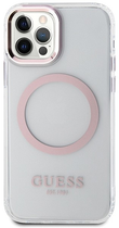 Etui plecki Guess Metal Outline Magsafe do Apple iPhone 12/12 Pro Pink (3666339169961) - obraz 2