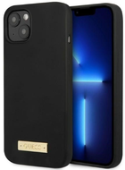 Etui plecki Guess Silicone Logo Plate MagSafe do Apple iPhone 13 Black (3666339056827) - obraz 1