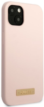 Etui plecki Guess Silicone Logo Plate MagSafe do Apple iPhone 13 mini Pink (3666339056858) - obraz 3