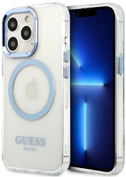Etui plecki Guess Metal Outline Magsafe do Apple iPhone 13 Pro Max Blue (3666339057244) - obraz 1
