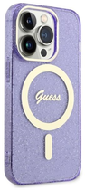Etui plecki Guess Glitter Gold MagSafe do Apple iPhone 14 Pro Purple (3666339125684) - obraz 3
