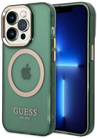 Панель Guess Gold Outline Translucent MagSafe для Apple iPhone 14 Pro Хакі (3666339069643) - зображення 1