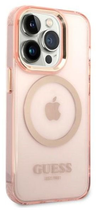 Etui plecki Guess Gold Outline Translucent MagSafe do Apple iPhone 14 Pro Pink (3666339069681) - obraz 3