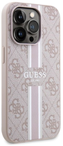 Etui plecki Guess 4G Printed Stripes MagSafe do Apple iPhone 14 Pro Pink (3666339119898) - obraz 3