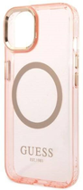 Панель Guess Gold Outline Translucent MagSafe для Apple iPhone 14 Plus Рожевий (3666339069674) - зображення 3