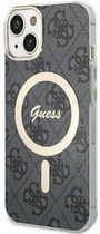 Etui plecki Guess 4G MagSafe do Apple iPhone 14 Black (3666339126834) - obraz 1