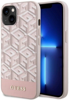 Etui plecki Guess G Cube Stripes MagSafe do Apple iPhone 14 Pink (3666339112509) - obraz 2