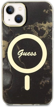 Панель Guess Golden Marble MagSafe для Apple iPhone 14 Чорний (3666339115753) - зображення 1