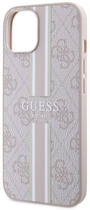 Панель Guess 4G Printed Stripes MagSafe для Apple iPhone 14 Рожевий (3666339119874) - зображення 3