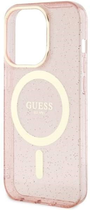 Панель Guess Glitter Gold MagSafe для Apple iPhone 14 Pro Max Рожевий (3666339125899) - зображення 3