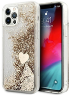Etui plecki Guess Glitter Charms do Apple iPhone 12/12 Pro Gold (3700740495544) - obraz 1