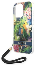 Etui plecki Guess Flower Strap do Apple iPhone 14 Pro Max Blue (3666339093983) - obraz 3