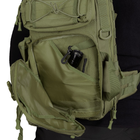 Тактичний однолямковий рюкзак Camotec з прихованим відділенням для зброї TCB Олива - зображення 8