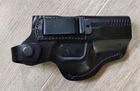 Кобура поясна для пістолета глок Glock 17 19, формована, шкіряна - зображення 3
