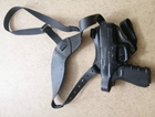 Кобура оперативная, нагрудная для Пистолета глок Glock 17 19, кожаная, формировання - изображение 6