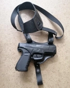 Кобура оперативна, нагрудна для Пістолета глок Glock 17 19, шкіряна, формування - зображення 7