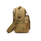 Поясная тактическая сумка военная A72 MOLLE через плечо подсумок молли олива зеленая - изображение 4
