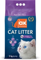 Наповнювач бентонітовий AK Cat COMPACT CAT LITTER грудкувальний Лаванда, 5 кг