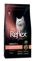 Корм Reflex Plus Cat Adult Hairball & Indoor Salmon