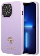 Etui plecki Guess Saffiano 4G Small Metal Logo do Apple iPhone 13/13 Pro Purple (3666339048068) - obraz 1