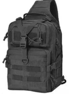 Рюкзак на одно плечо с системою Molle 10 л чорний - изображение 1