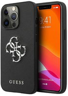 Панель Guess Saffiano 4G Metal Logo для Apple iPhone 13 Pro Black (3666339024093)