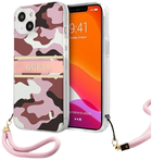Etui plecki Guess Camo Strap Collection do Apple iPhone 13 mini Pink (3666339023157) - obraz 1