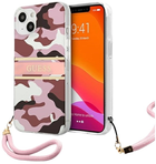 Etui plecki Guess Camo Strap Collection do Apple iPhone 13 mini Pink (3666339023157)