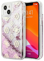 Etui plecki Guess Peony Liquid Glitter do Apple iPhone 13 mini Pink (3666339025076) - obraz 1